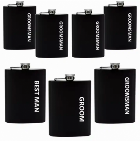 6 oz stainless steel hip flask set for bachelor party