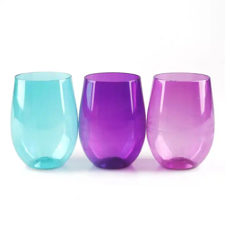 Unbreakable Stemless Plastic Wine Glasses