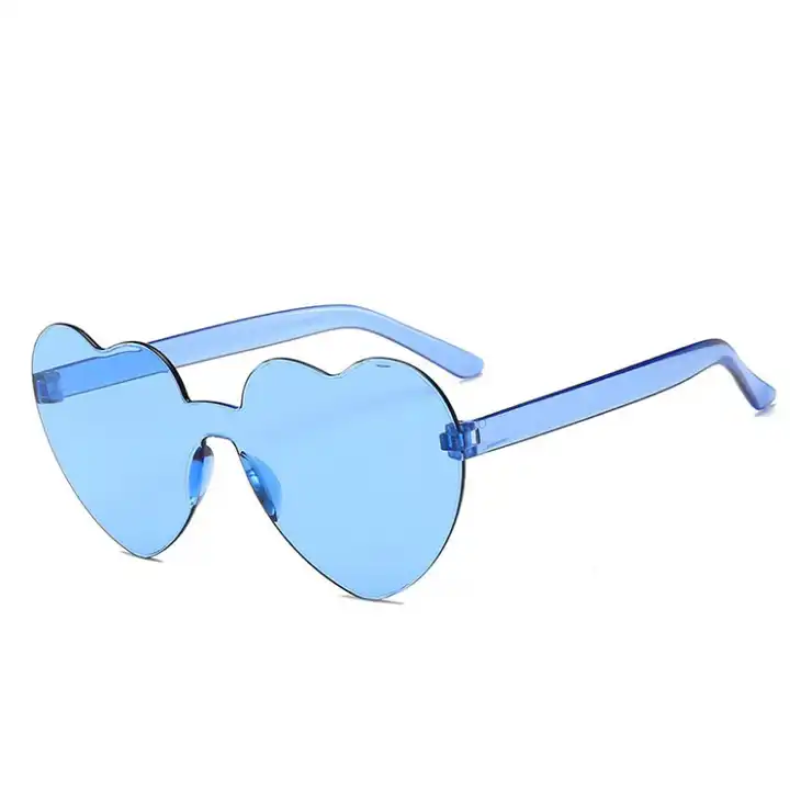 One Piece Lens Heart Shaped Women Recycled Plastic Sunglasses